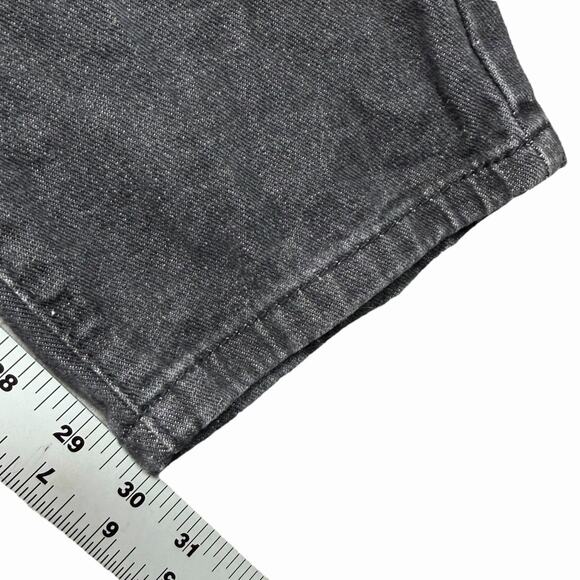 Romwe Black Distressed Jeans Sz 36 Checker Patch Ripped Straight Fit Punk - Picture 6 of 11